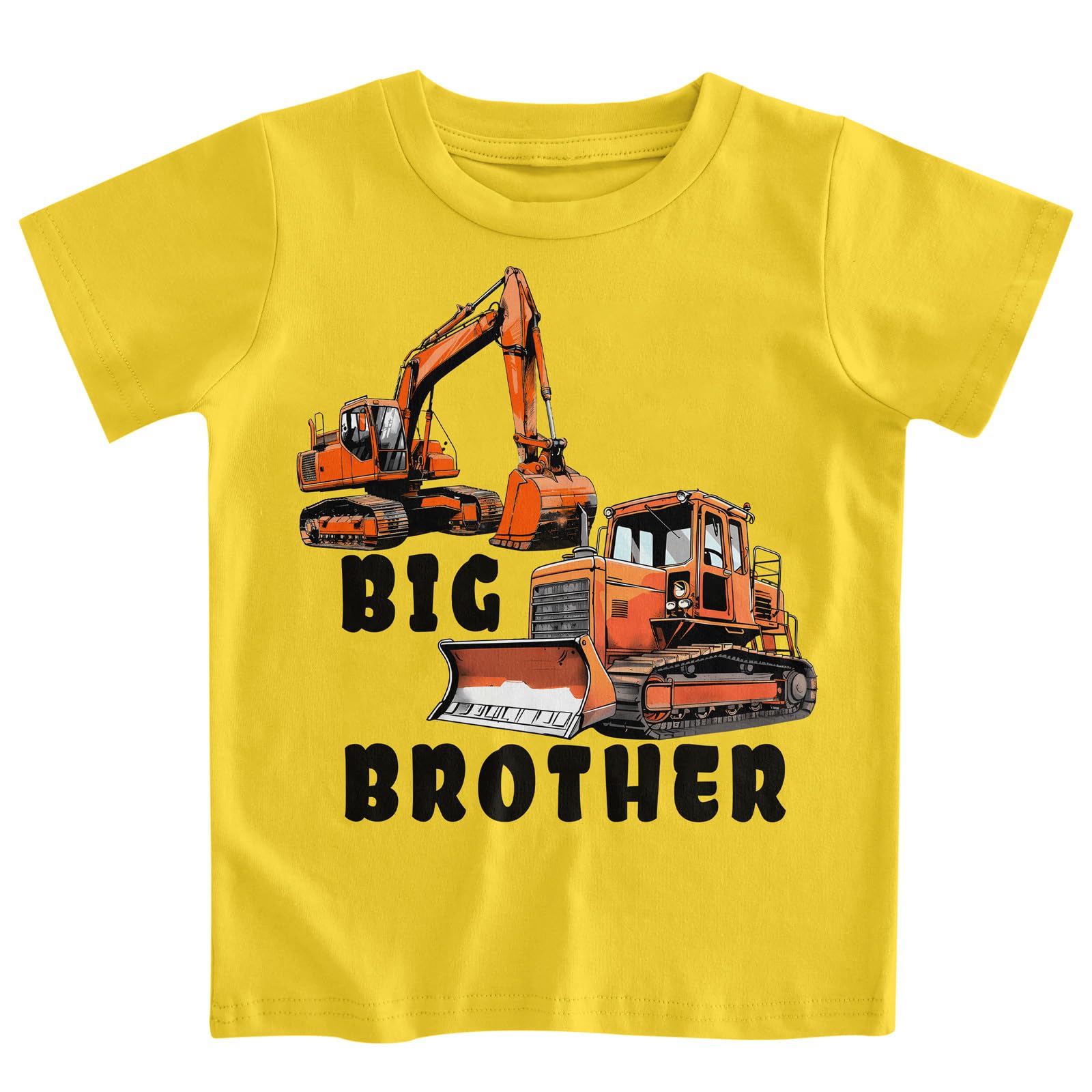 Big Brother Bulldozers Shirt Yellow Size 2-3T