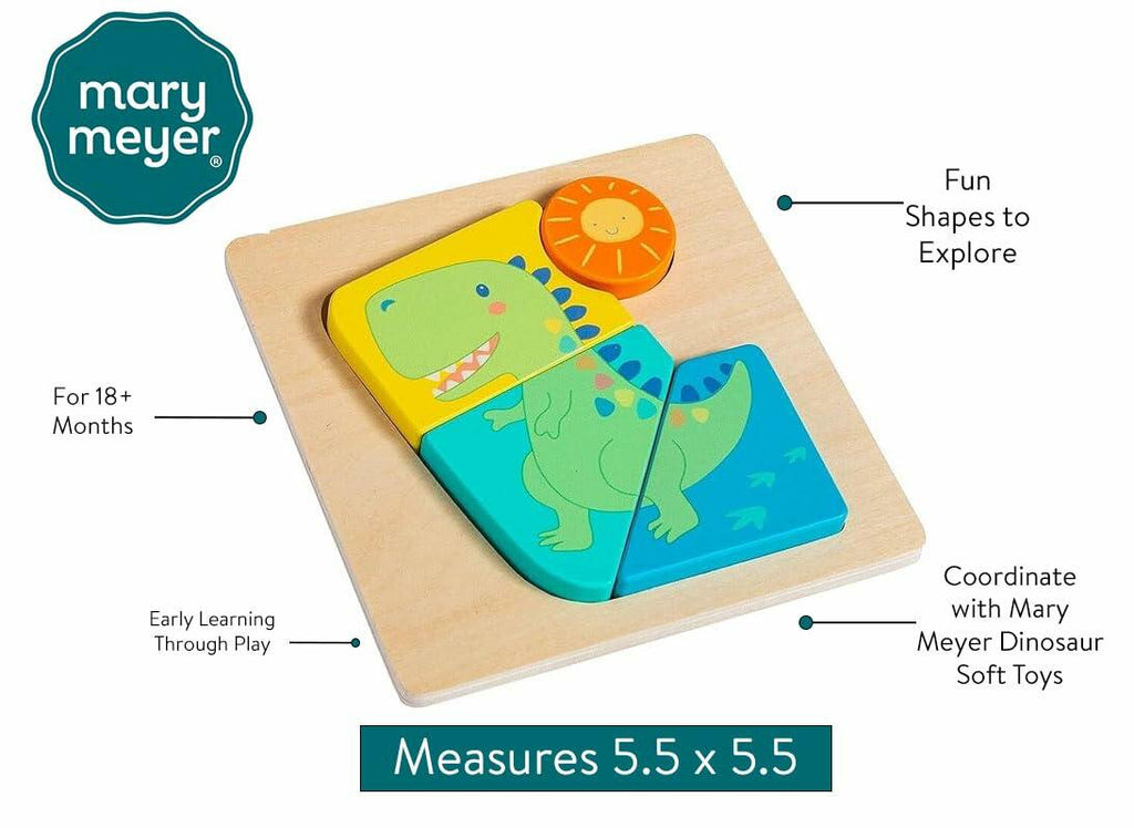 Wooden Dinosaur Puzzle 5.5x5.5 Inches Toddler Toy