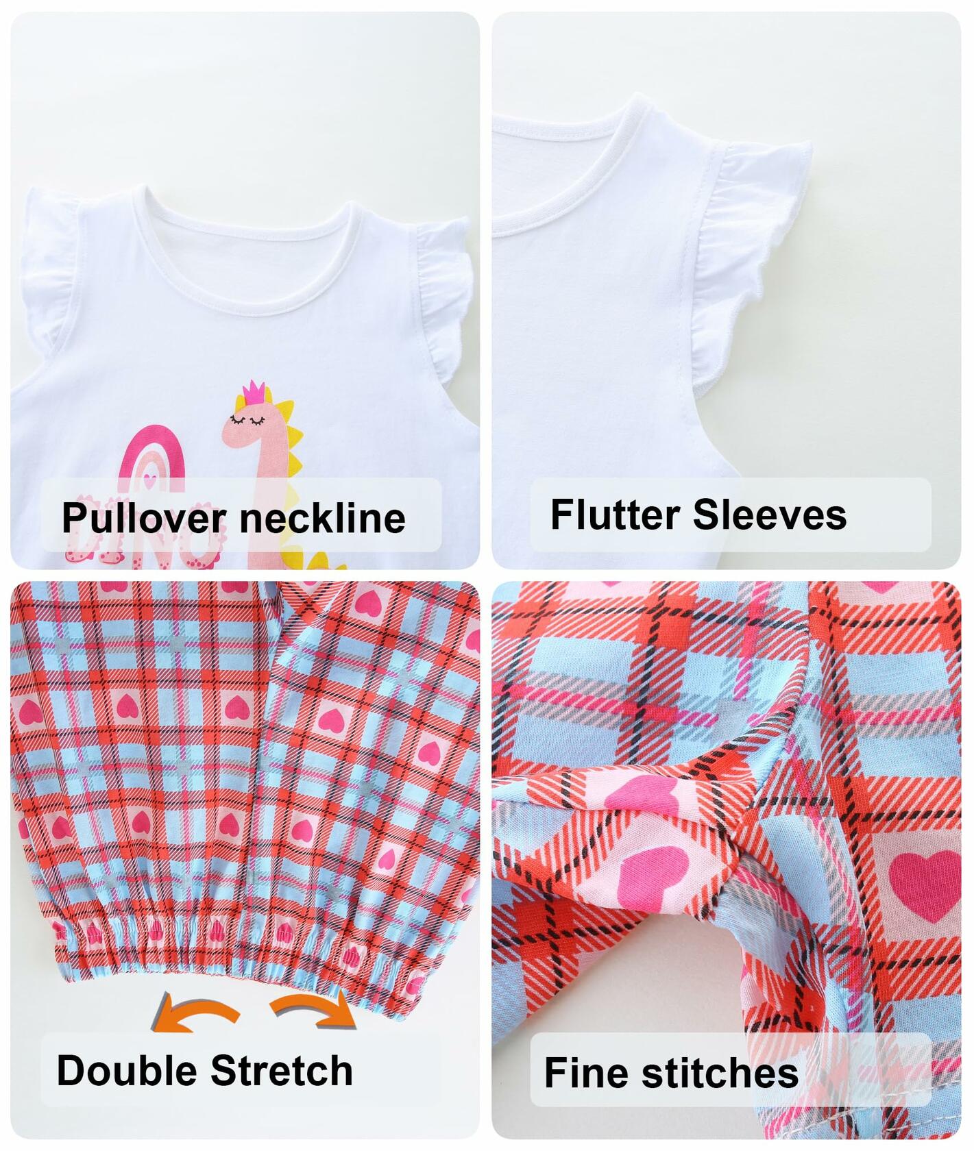 Toddler Girls Cotton Flutter Sleeve Tank Top & Shorts Set