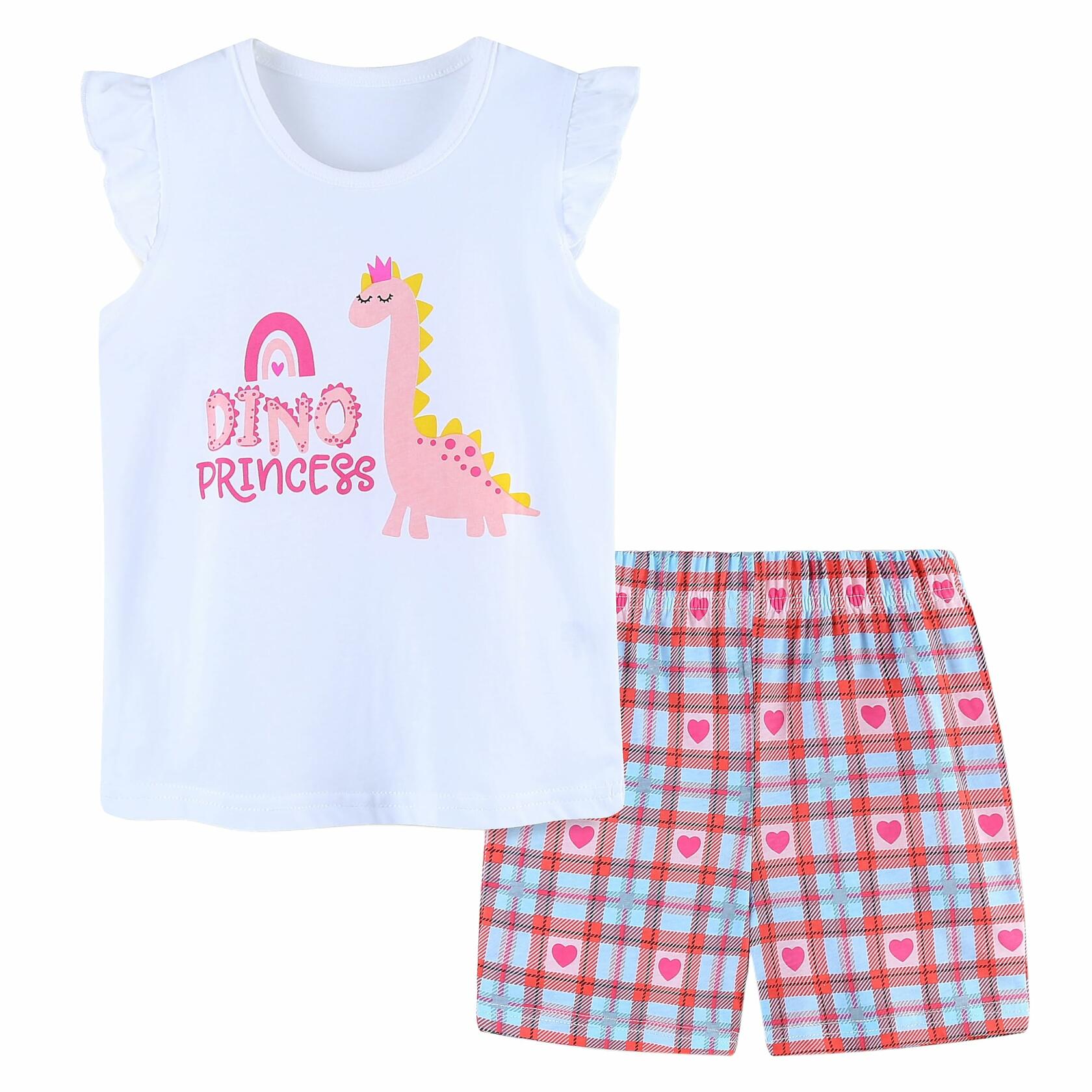 Toddler Girls Cotton Flutter Sleeve Tank Top & Shorts Set