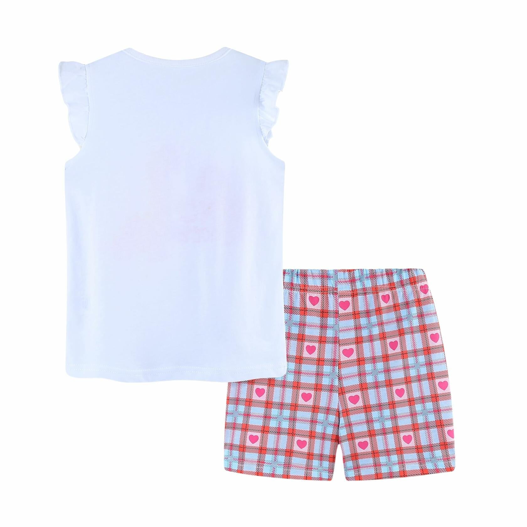 Toddler Girls Cotton Flutter Sleeve Tank Top & Shorts Set